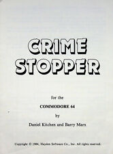 1984 Original Rare Vtg Commodore 64 Crime Stopper Instruction Manual picture