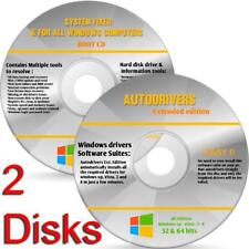 WINDOWS DRIVERS ALL XP 7 8 10 USB Repair Restore ON 2 DVDs DRIVE 2018 picture