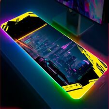 Cyberpunk Desk Mat, Gaming Mouse pad, LED RGB Gaming Desk Pad, Cyberpunk 2077. picture