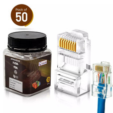 50/100 Pcs Cat6 RJ45 Connector LAN UTP Ethernet Network Cable End modular Plug picture