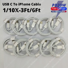 1/10X Lot 20W PD Fast Charger Cord USB-C Cable 3Ft 6FT For iPhone 14/13/12/11/XR picture