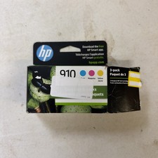 New Genuine HP 910 Tricolor Ink Cartridge Pack Cyan/Magenta/Yellow Exp 2027 picture