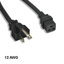 3ft Black AC Power Cable Cord NEMA 6-20P to IEC60320 C19 12AWG 20A/250V SJT picture