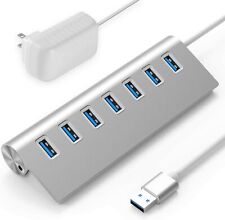 7-Port USB 3.0 Hub Aluminum Data Hub with 20W Power Adapter for Desktop PC  picture