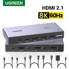 UGREEN 8K 60Hz HDMI KVM Switch USB C 3.0 3D HDR 2 PCs Sharing 1 Monitor Printer picture