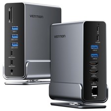 VENTION USB C Docking Station, 16-IN-1, 3 Monitors Support(2X 4K HDMI + DP picture