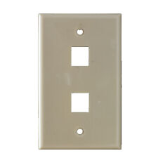 2 Port Keystone Faceplate in Ivory Network Flush Mount 25 Pack  Tuff Jacks picture