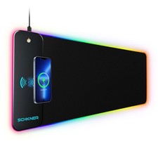 Schkner RGB Gaming Mouse Pad with Wireless Charging 15W, Large Desk Mat picture
