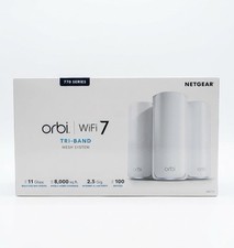 NEW NETGEAR Orbi 770 Series Tri-Band WiFi 7 Mesh Network System (RBE773) 3 Pack picture