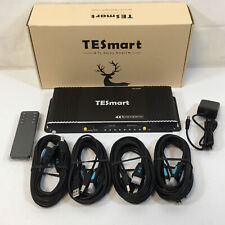 TeSmart HKS0401B2U Black 4K Ultra HD 4X1 HDMI KVM Switch With Cables Supports picture