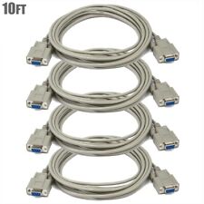 4x 10FT DB9 9-Pin RS232 Serial COM Port Female to Female PC Computer Cable Beige picture