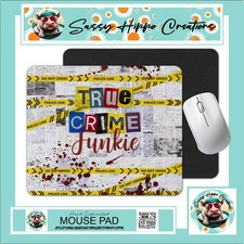 Mouse Pad True Crime Junkie Lover Murder Suspense Anti Slip Back Easy Clean picture