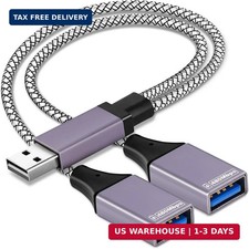2026 Upgraded,USB Splitter 1 in 2 Out Cable,Double USB Port Extender Power Split picture