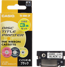 Casio disc Title Printer Ink Ribbon TR-18BK-3P Black 3 Pieces picture