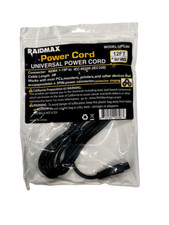 Power Cord 12ft 18 Gauge Universal 3 Pin Power Cord Gaming PC Monitor Printer picture