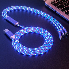 LED Light Up For iPhone 12 11 XR USB Fast Charger Cable Cord Micro Type-C 3 in 1 picture