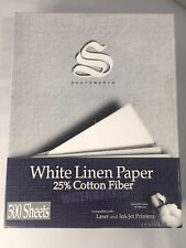 Southworth 25% Cotton Linen Paper White 24 lbs. 8-1/2 x 11 500/Box FSC 554C picture
