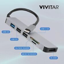 NEW-Vivitar Multi-Port USB Hub with SD, Micro SD and Compact Flash Card Reader picture