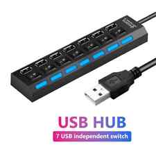 USB Multi Splitter Hub - 4/7 Ports, Power Adapter, Switch - Enhanced Home use picture