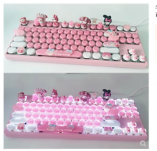 My Melody Mechanical Keyboard 87 Keys Keypad Cyan Axis Computer Accessories picture