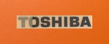 1 pcs Sticker for Toshiba Silver Chrome Logo Decal Case Badge 55mm x 8mm picture