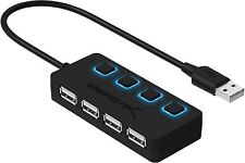 SABRENT 4 Port USB 2.0 Data Hub with Individual LED lit Power Switches [Charg... picture