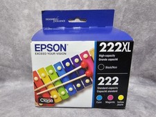 Genuine Epson 222XL Black 222 Color Ink Cartridges 4 Pack CMYK OEM T222XL-BCS picture