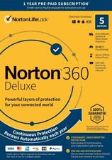 NORTON 360 DELUXE 2024 ANTIVIRUS INTERNET SECURITY 5 DEVICES 1 YEAR PREPAID VPN picture
