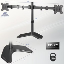 Brand New VIVO Black Dual Monitor Articulating Desk Stand Mount, Fits up to 27