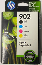 New Genuine HP 902 Black Color 4PK Ink Cartridges OfficeJet Pro 6961, 6968, 6970 picture