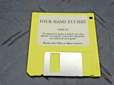 Four-Hand Euchre Game 304 Yellow 3.5” Floppy Software Vintage picture