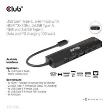 Club 3D Csv-1596 USB-C 6-in-1 Hub HDMI 8K30Hz 4K120Hz RJ45 100W picture