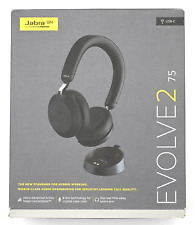 New Jabra Evolve2 75 Wireless On-Ear Bluetooth Headset Link 380 + Desk Charger picture