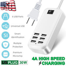 6 Port USB Hub Fast Wall Charger Station Multi-Function Desktop AC Power Adapter picture