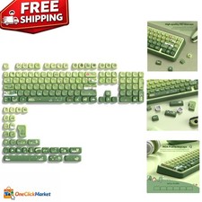 Charming 132-Key Green Frog PBT Keycaps - Waterproof Kawaii Design for Gamers picture