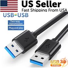 USB 3.0 A Male to A Male Cable Data Transfer Super Speed Power Charger Metal 6FT picture