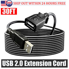 30FT USB 2.0 Extension Extender Cable Cord USB A Male to Female HIGH SPEED Adapt picture
