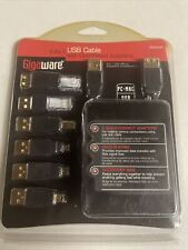 NEW GIGAWARE 6-IN-1 USB CABLE WITH GOLD PLATED ADAPTERS-PC-MAC-2602045 picture