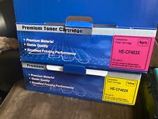 Set of 2 CF402X CF 403X LaserJet Toner Cartridges Magenta and Yellow picture
