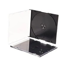 Ultra Thin 5.2mm Slim Clear CD Jewel Case with Built in Black Tray, 20 Pack. picture