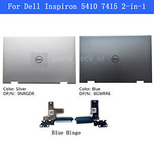 New LCD Back Cover /Hinge For Dell Inspiron 5410 7415 2-in-1 0GWRR6 Silver/Blue picture