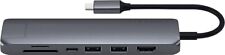 Satechi - USB-C Slim Multiport Adapter-Ethernet, HDMI, Mac/Windows, SD/Microcard picture