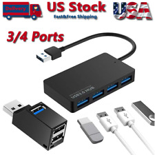 USB 3.0 4 Port Hub Splitter For PC Mac MacBook Notebook Laptop Desktop Portable picture