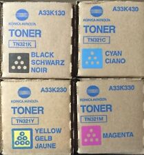 Set 4 Genuine Factory Sealed Konica Minolta TN321 Toner Cartridges picture
