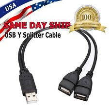 USB 2.0 A Male To 2 Dual USB Female Jack Y Splitter Hub Power Cord Adapter Cable picture