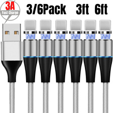 3/6Pack 3/6Ft Magnetic USB Charger Cable Lot For iPhone 12 11 Data Charging Cord picture