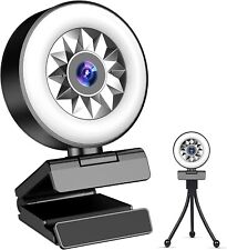 1080P Webcam with Microphone Tripod Webcam Ring Light Autofocus New picture