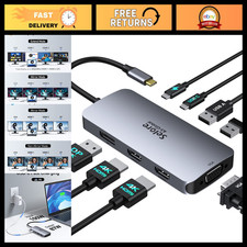 USB C Docking Station Dual HDMI Adapter Hub for 3 Monitors - Multiport Connectiv picture