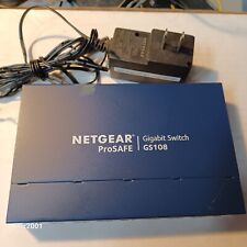 NETGEAR ProSafe 8-Port Gigabit Switch GS108 GS108v4 & Genuine Original AC Cord  picture