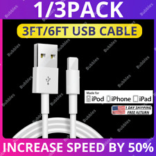 For iPhone 14 13 12 11 Pro Max XR 8 Apple USB Charger Cable Charging Lead 1/3Pcs picture